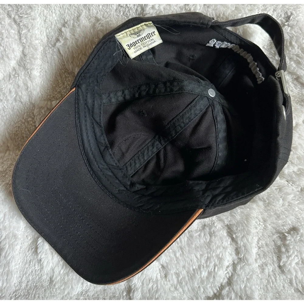 Jagermeister Deer Stag Logo Adjustable Baseball Hat Black Strapback Pre-Owned